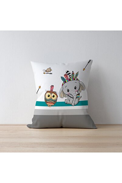 Talia Home Husă de pernă pentru cameră pentru copii Bufniță și elefant, pachet de 3 Tlakr-125