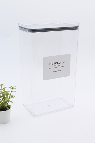 zezedesing Dekoratif Saklama Kabı 2.9 Litre - (DETERJAN SİYAHLAR)