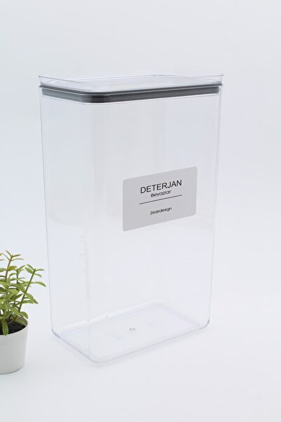 zezedesing Dekoratif Saklama Kabı 2.9 Litre - (DETERJAN BEYAZLAR)