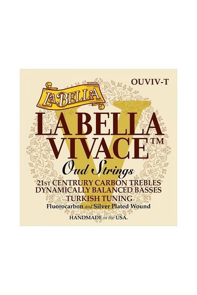 Labella La Bella Ouvıv-t Vivace Professional Silver Plated Carbon Oud Wire Set - Plectrum Gift