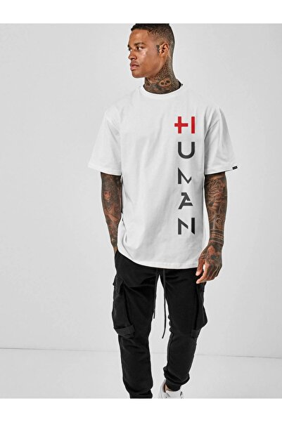 machiavelli تي شيرت أبيض كبير الحجم مطبوع عليه إنساني للجنسين