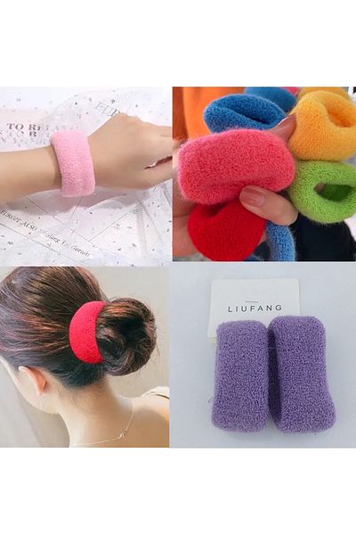 NEW HİLL Thick Towel Hair Band, Elastic Buckle - 2 Pieces