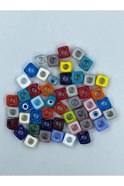Hobimos 5mm Handmade Glass Murano Evil Eye Beads 50 Pieces