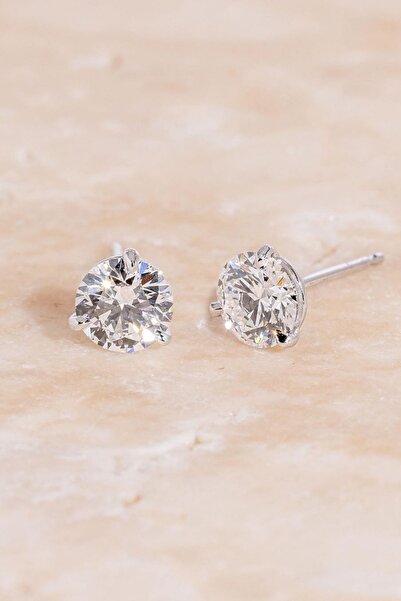 Crystal Diamond Zirconia 0.45 Karat Tektaş Küpe