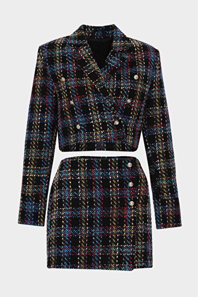 Açelya Okcu Premium Plaid Wrap Mini Shorts Skirt