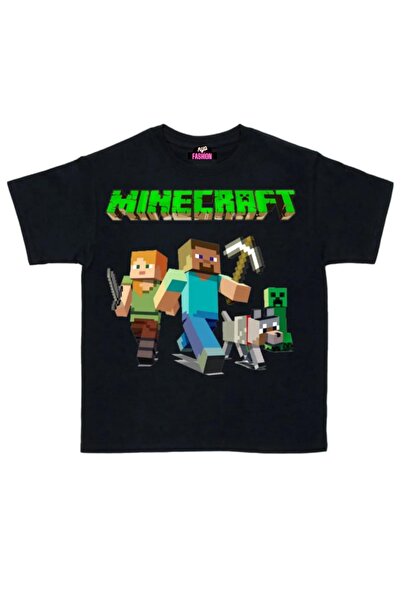 RYO FASHİON Minecraft unisex dečija majica crna kratkih rukava