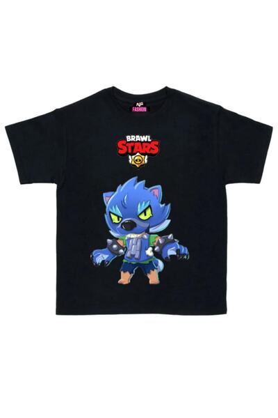 RYO FASHİON Vukodlač Leon unisex dečija majica crna kratkih rukava