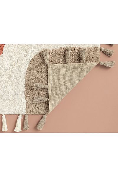 English Home Μπεζ-Πλακάκι Χρώμα Τετράγωνο Βαμβακερό Χαλάκι Μπάνιου - 60x90 εκ