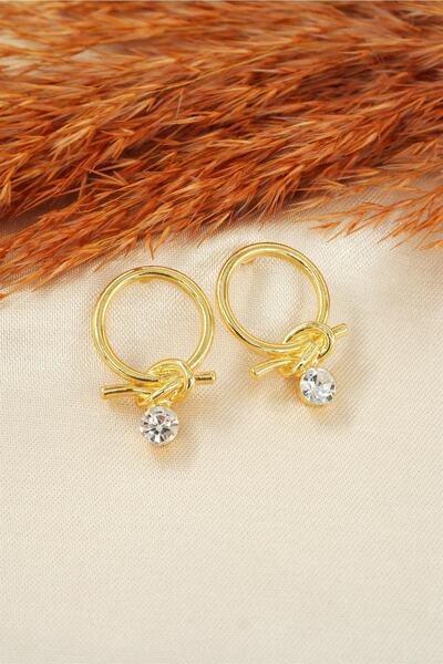By Zeyna Aksesuar Zircon Stone Dangle Special Design Women's Earrings
