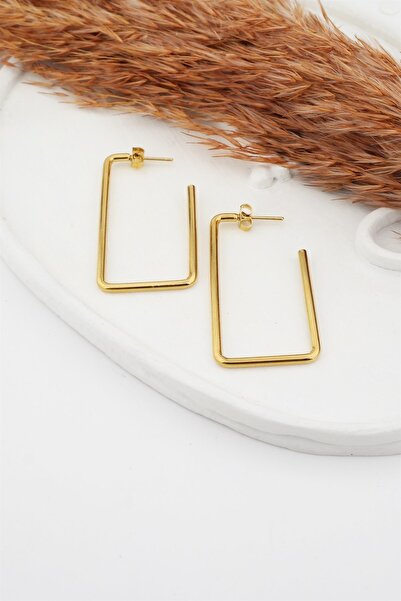 By Zeyna Aksesuar أقراط نسائية مستطيلة الشكل من الفولاذ المقاوم للصدأ 316l بت...