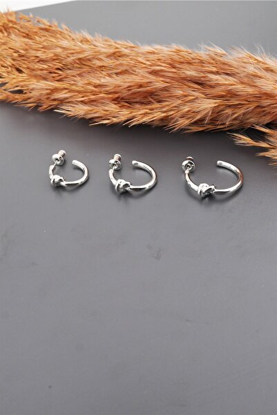 By Zeyna Aksesuar طقم أقراط نسائي أساسي 3 مقاسات 3 قطع