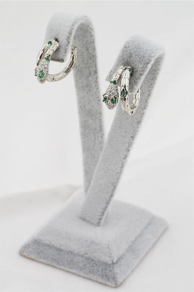 By Zeyna Aksesuar Kadın Altın Kaplama Yılan Figürlü Küpe