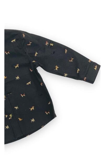 Çikoby Erkek Bebek Köpek Baskılı Gömlek