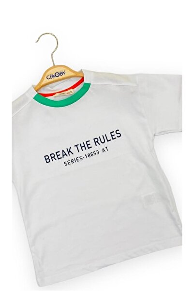 Çikoby Tricou Băiat Bumbac Break The Rules Written