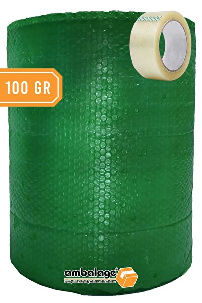 Ambalage Balonlu Naylon 150cm X 20m 100 Gr Yeşil Üç Katlı Kalın Balonlu Naylo...