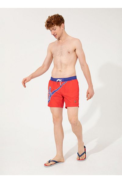 U.S. Polo Assn. Red Men's Shorts Swimsuit Rio