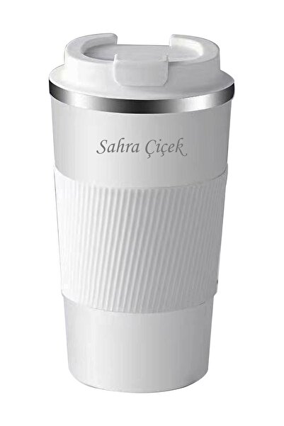 tusah 304 Pazlanmaz Çelik 500 Ml Kaydırmaz Lastikli Termos Bardak Mug Isme Özel