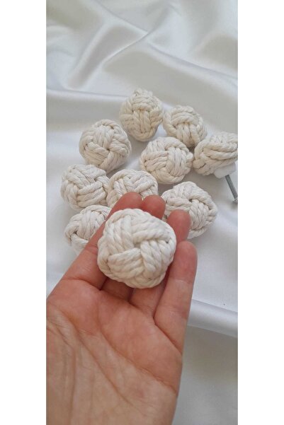 Garanti Makina Bebek Çocuk Genç Odası Kulpları Dolap Çekmece Mobilya Kulpu Hasır Kulp Ekru Renk