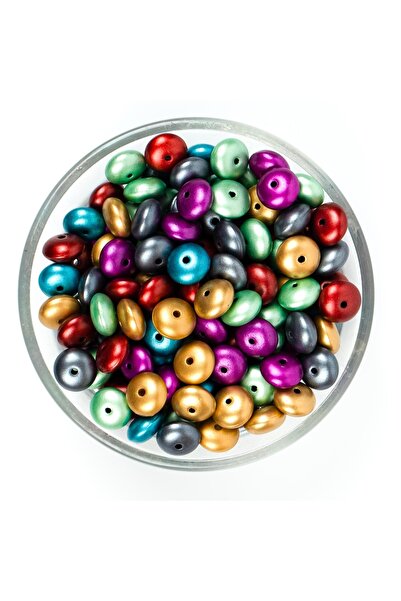 yfhobi 25 Gram - 10 Mm, Karışık Renk, Yassı Yuvarlak Plastik Boncuk (25 Gr - ...