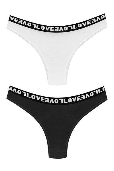 HNX Γυναικεία εσώρουχα 2 Pack Love Elastic Brazilian