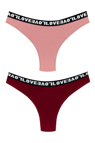 HNX Γυναικεία εσώρουχα 2 Pack Love Elastic Brazilian