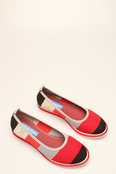ROVIGO -k Red Colored Striped Women's Ballerinas
