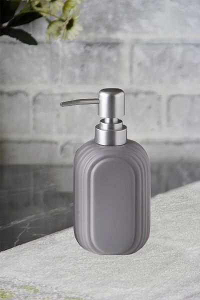 İLİVA Gray Luxury Design Liquid Soap Dispenser - Detergent, Bathroom and Kitchen Soap Dispenser