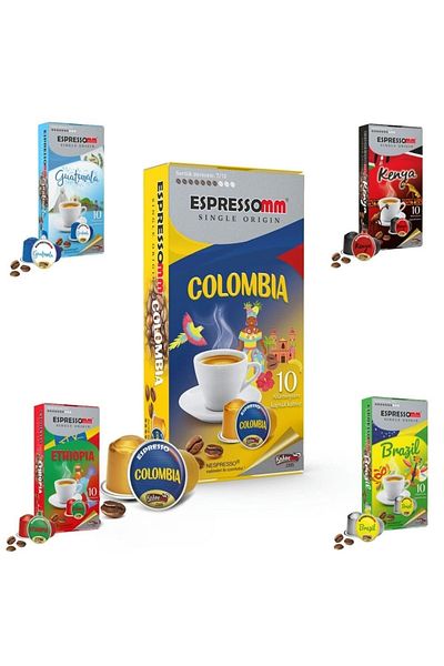 ESPRESSOMM Nespresso ® Compatible* Single Origin Mixed Aluminum Coffee Capsule - 10 Pcs