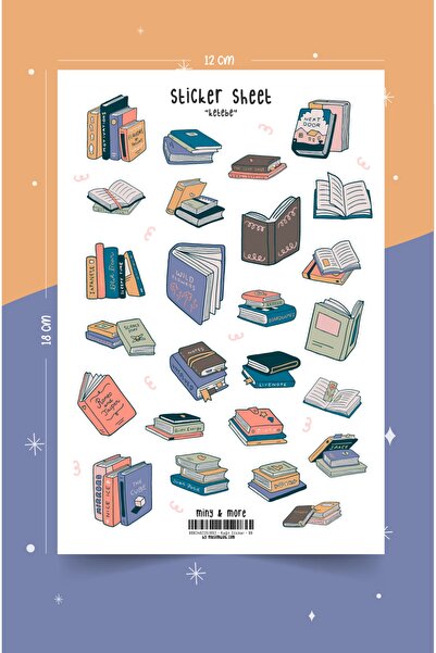 MuslimWalk Ketebe- Kitap, Kitap Okuma Temalı Planlayıcı Sticker Etiket Seti #99