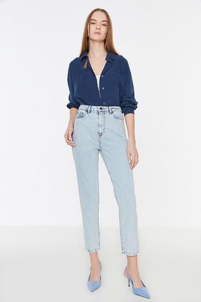 Trn JNS Polina Fadeless Snow Mom Jeans Γυναικείο Boyfriend Ψηλόμεσο Power Lycra Παντελόνι