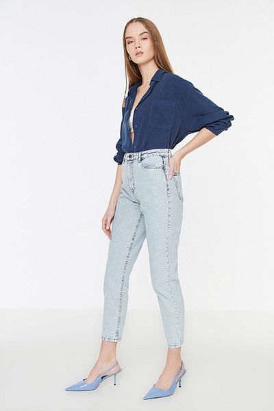 Trn JNS Polina Fadeless Snow Mom Jeans Γυναικείο Boyfriend Ψηλόμεσο Power Lycra Παντελόνι
