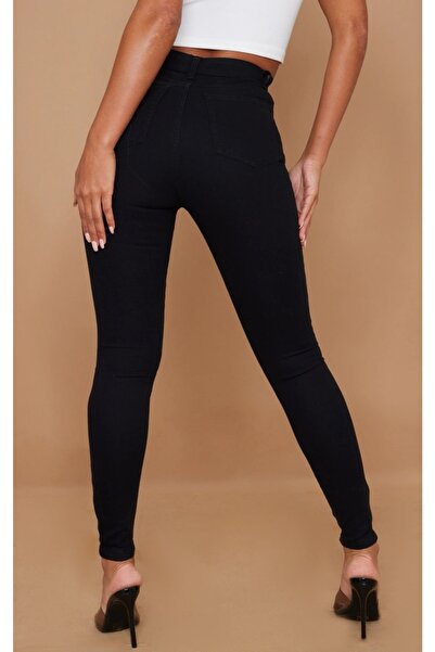 Ramrod Tina Black Colorfast Women's Lycra High Waist Non-Fading Gathering Effect Skinny Leg Jeans