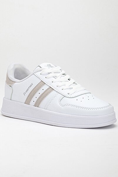 Freemax Unisex Garantili Ortopedik Iç Tabanlık Hafif Esnek Sağlam Sneaker Spor Ayakkabı Beyaz Kum