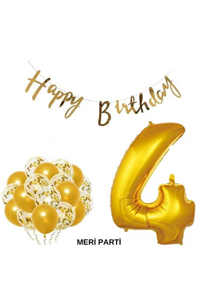 MERİ PARTİ مجموعة بالونات عيد ميلاد سعيد وحفلات أعياد الميلاد باللون الذهبي ا...