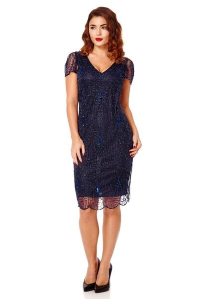 GATSBYLADY LONDON El Işlemeli Taşel Detaylı Elbise