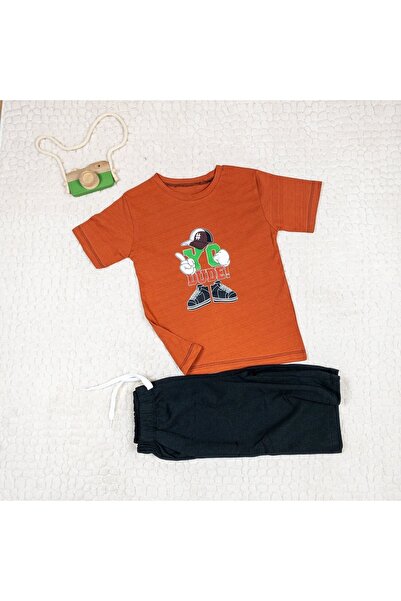 Momikon Boy's Nyc Written Cotton Suit