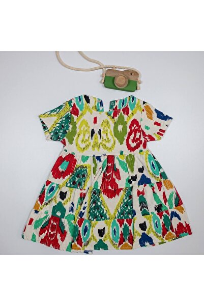 Aybalam Girl's Multicolored Cotton Dress