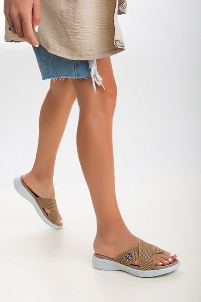 sandal spor شبشب رياضي نسائي مرن باللون البيج - Ss001-0118