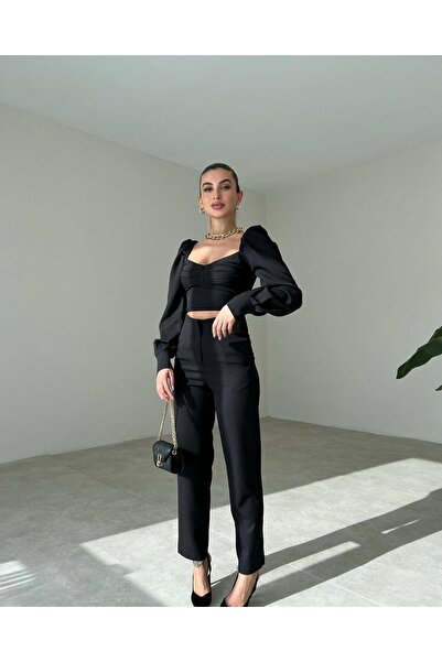 Crop Pantolon Ikili Takım