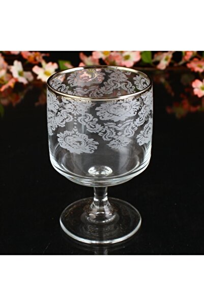 Paşabahçe 44074 Helena Dekorlu Ayaklı 6lı Dondurma-tatlı Kupası -platın