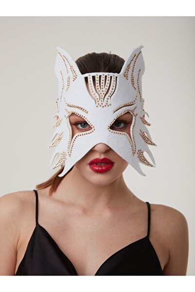 porMASK Beyaz Kedi Parti Maskesi
