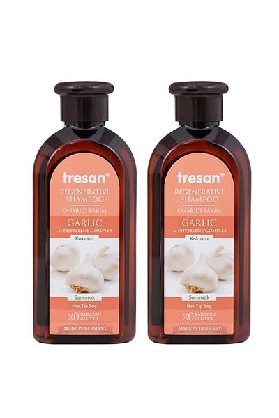 Tresan Garlic Extract - 300 Ml Care Shampoo 2 Pieces New Packaging Tresar32