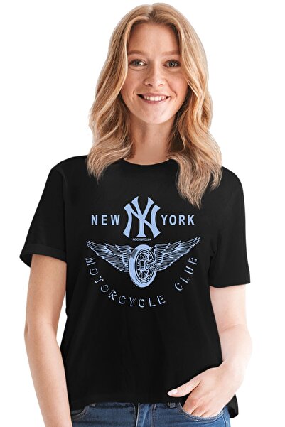 ROCKANDROLL Ny Moto Club crna ženska majica kratkih rukava T-shirt