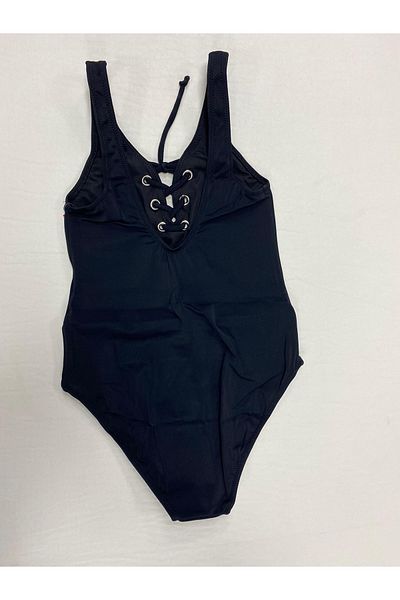 Kom Lace Detailed Girl's Swimsuit