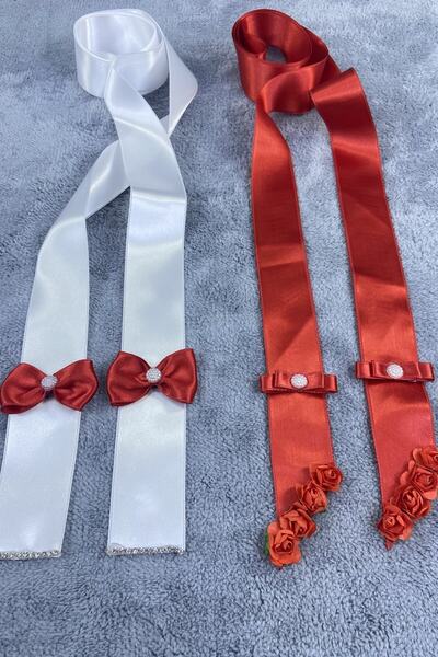 FdayAksesuar Κόκκινο και λευκό λουλουδάτο κόσμημα γάμου, διακοσμητικό κόσμημα...