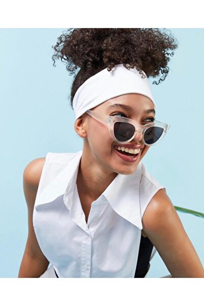 RicDes Λευκή απλή μπαντάνα • Βαμβακερή κορδέλα μαλλιών και κλιπ