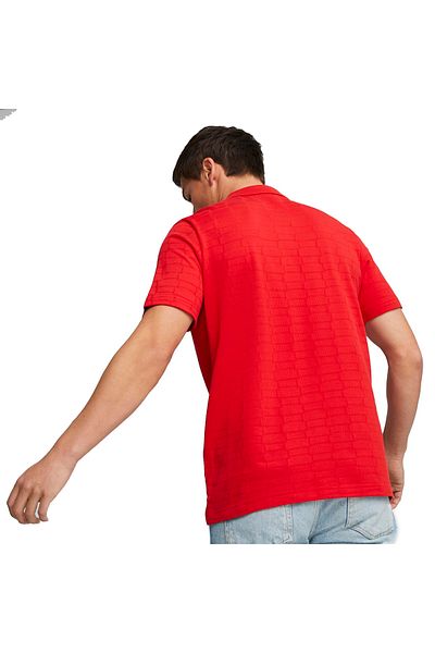 Puma Ferrari Style Jacquard Men's Red Daily Style Polo T-Shirt 53833102