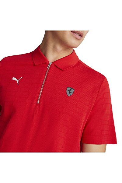 Puma Ferrari Style Jacquard Men's Red Daily Style Polo T-Shirt 53833102