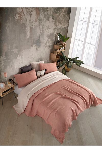 destinyhometex Tile 4 Layer Multi Muslin 100% Cotton Double Bedspread 200x240cm