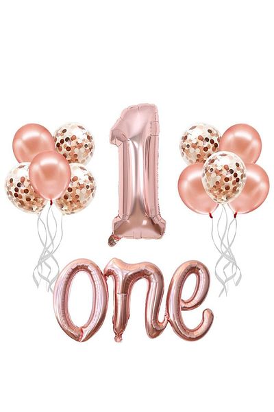 Patladı Gitti Rose Gold 1 Year Birthday Set